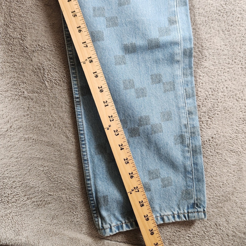 Levis 511 Strong Mens size 36x30 Checkered Print Denim Jeans 5 Pocket - Picture 6 of 12
